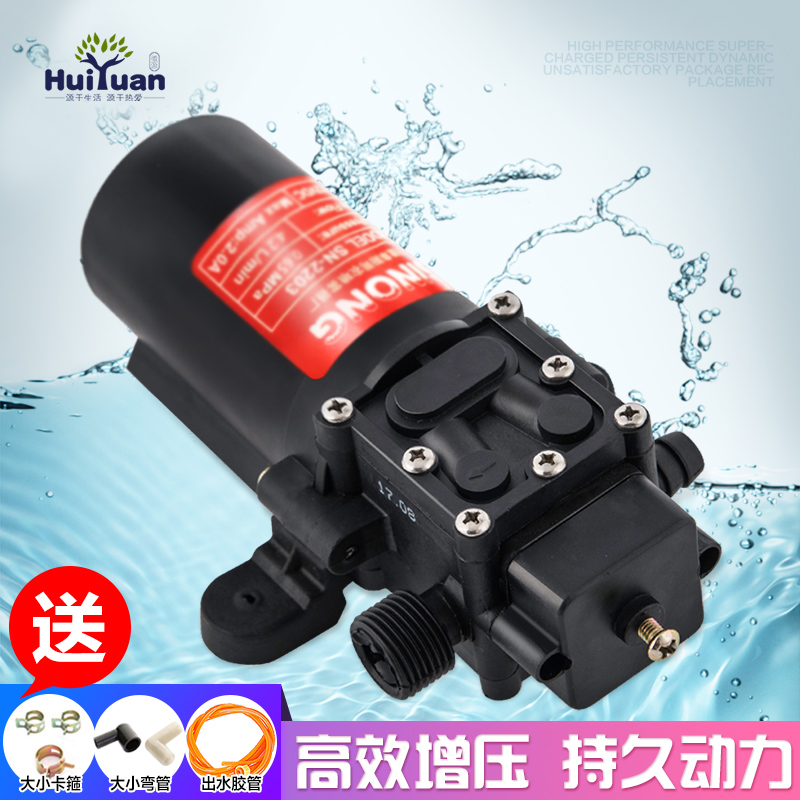 水泵电机12v电动喷雾器配件高压双泵隔膜泵小型打药泵抽水泵自吸