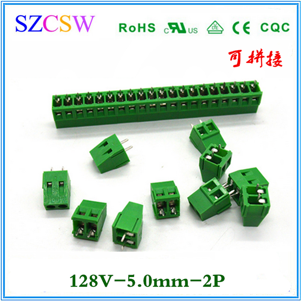 优质接线端子128-5.0mm螺钉式PCB电路板端子 接插件环保可拼接