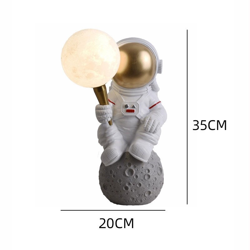 高档宇航员月球北欧卧室台灯3D太空人星球台灯生日礼物床头智能软