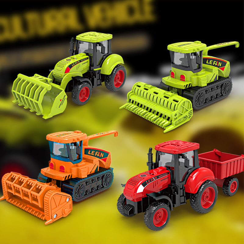 农夫小麦收割机玩具儿童仿真拖拉机模型惯性耐摔联合农用车运输车