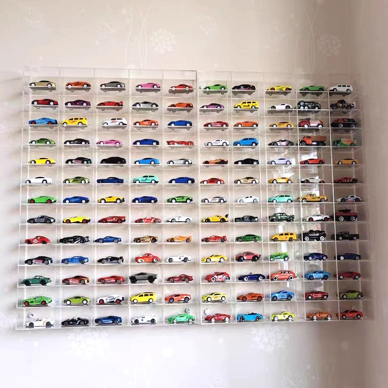 儿童玩具小汽车模型展示架风火轮亚克力透明壁挂箱多美卡收纳盒柜