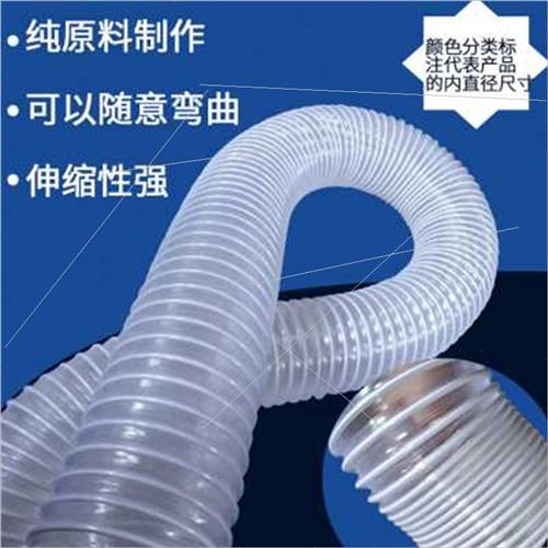 厂销透明PVC钢丝软管工业集尘木工雕刻机吸尘管 伸缩风管塑料波品