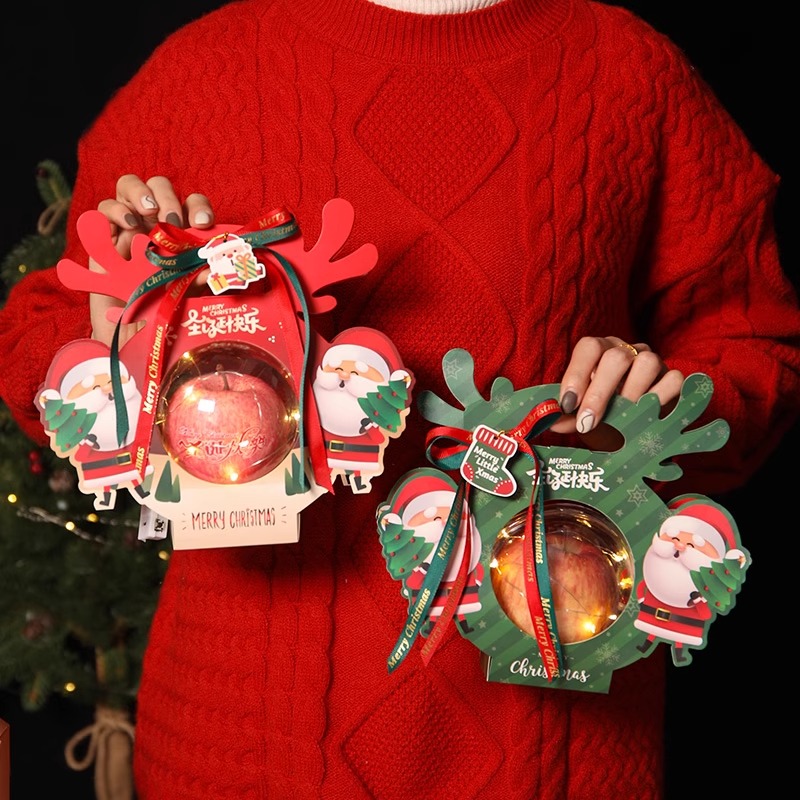 平安圣诞夜果平安苹果礼物万圣节礼品袋装饰手提包装盒礼盒礼盒果