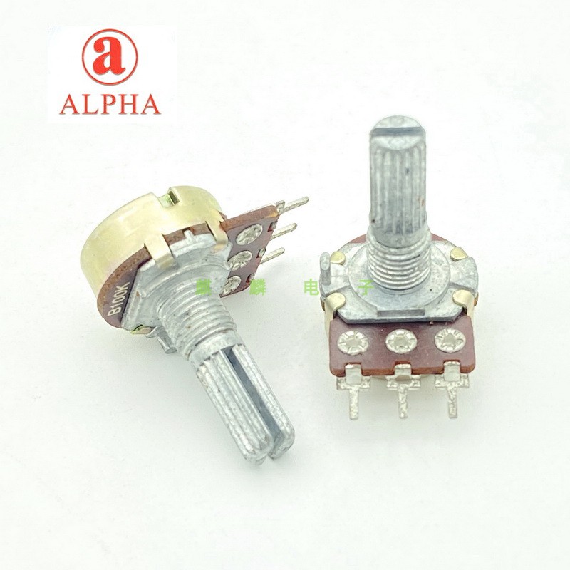 库存台湾Alpha 16型B100K 3脚单联带中点功放音响音量平衡电位器