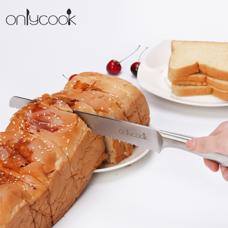 onlycook家用切面包刀专用刀不锈钢烘焙法棍吐司刀蛋糕锯刀锯齿刀