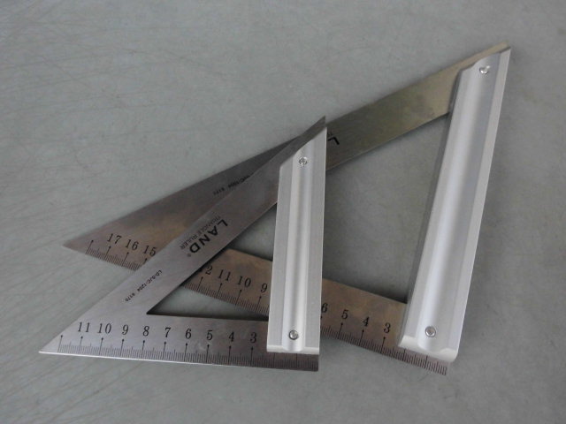 蓝达加厚三角尺铝合金角尺铝座三角尺不锈钢直角尺精密绘图测量尺