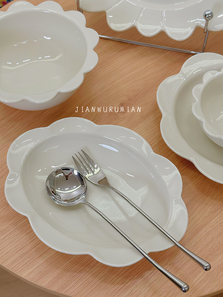素颜系列日式碗碟套装家用陶瓷饭碗汤碗菜盘高颜值餐具特别好看