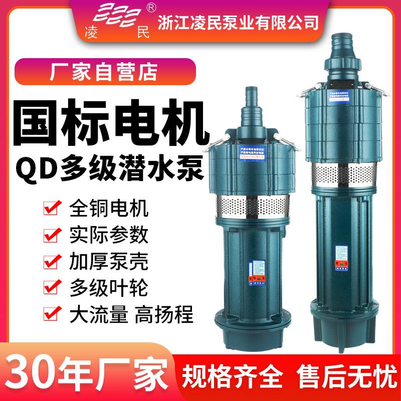 D多级水泵抽家用22v0清水泵高扬程小老鼠水泵高压农FLK用Q灌溉潜
