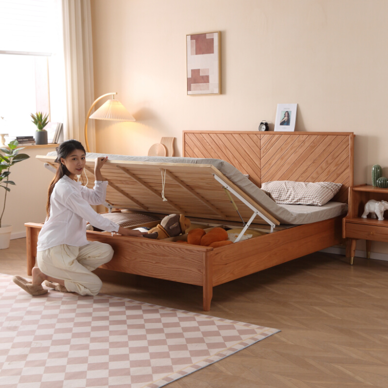 高脚箱体床 离地式设计 透气防潮的实木储物双人床1.9单人1.35米