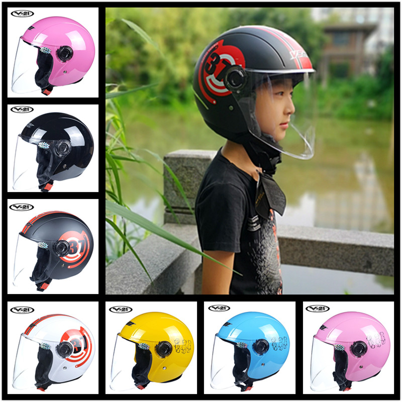 杭州V-21电动车头盔男孩子儿童大号女孩卡通小学生四季通用超轻款