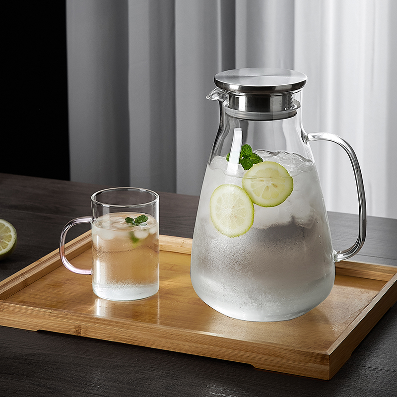 冷水壶玻璃耐高温家用大容量凉水杯泡茶壶套装耐热防摔装水开水瓶