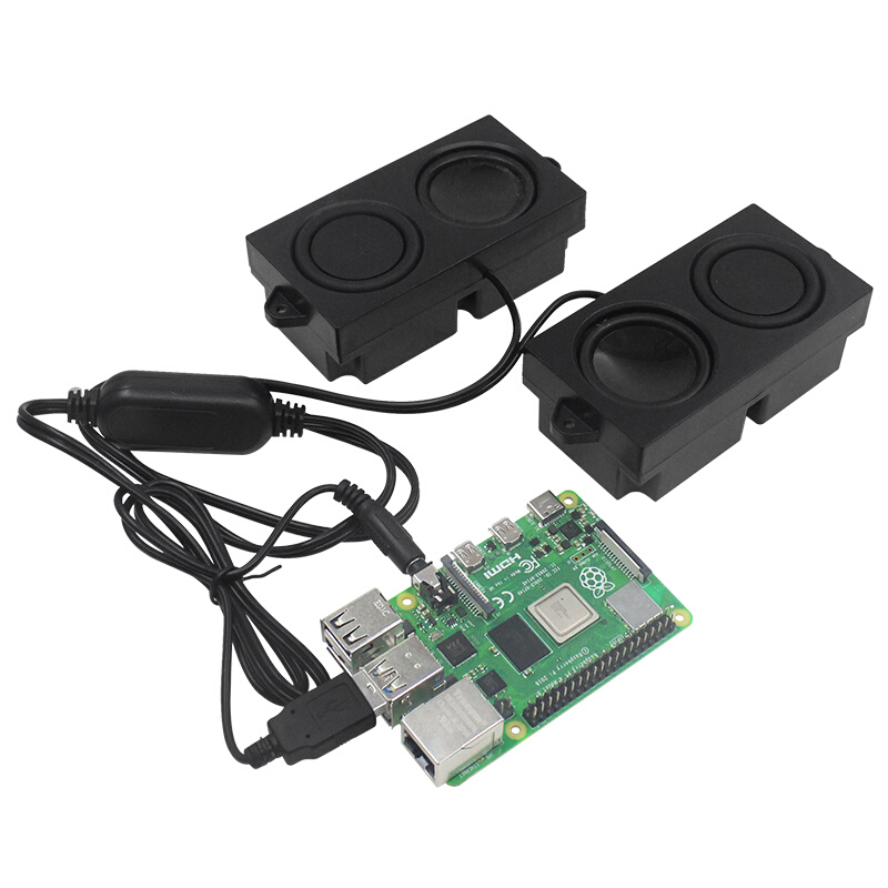 树莓派扬声器 Raspberry Pi 4B/3B 小喇叭扬声器音响功放板免驱动