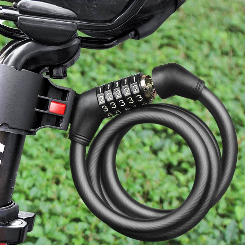 中立自行车锁防盗锁密码锁便携式固定滑板山地车电动车专用单车锁
