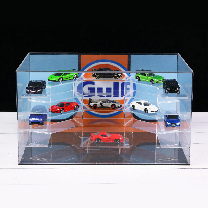 1:64小汽车多海湾石油II模型创意防尘环形阶梯展示柜展示盒