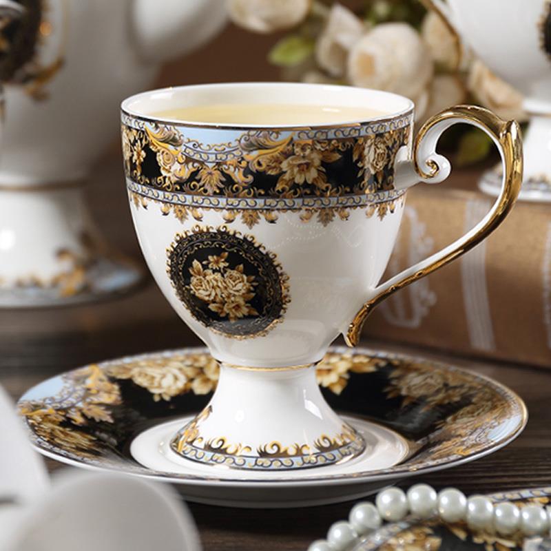 高档欧式宫廷风骨瓷咖啡杯复古英式下午茶茶具花茶杯陶瓷杯子套装