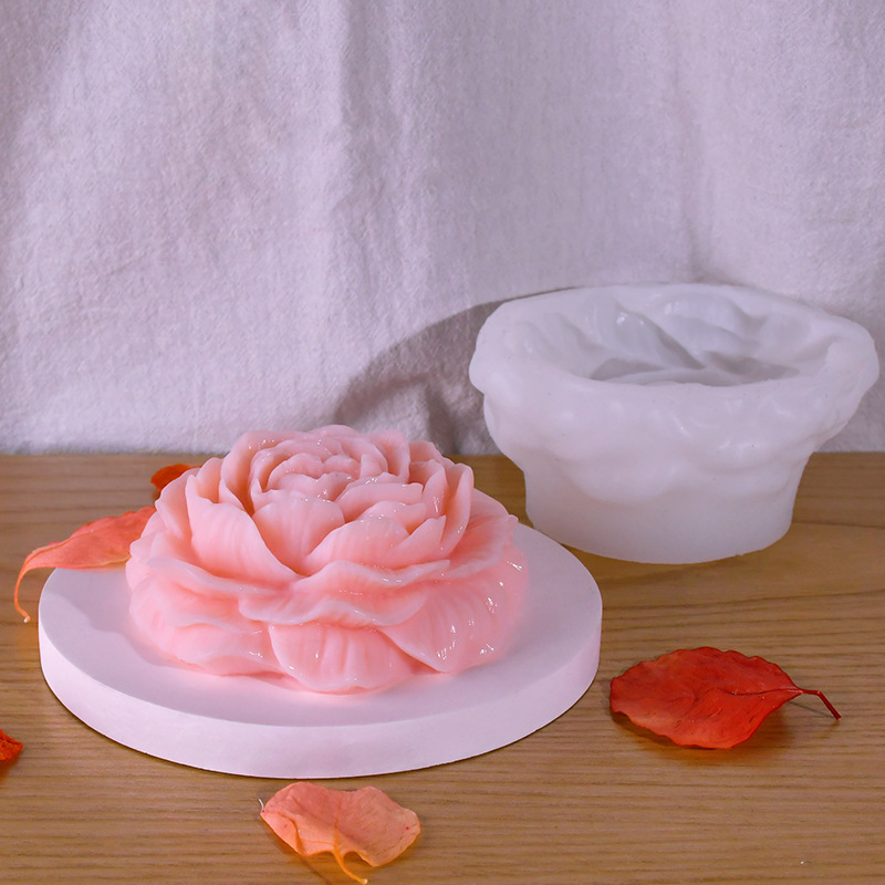 牡丹花慕斯蛋糕硅胶模具花型香薰蜡烛手工diy创意冰淇淋巧克力模