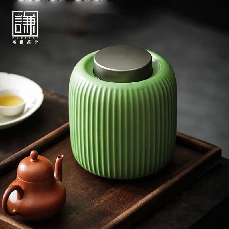 陶瓷茶叶罐红绿茶叶乌龙茶密封储存罐茶仓家用收纳罐空罐大小号