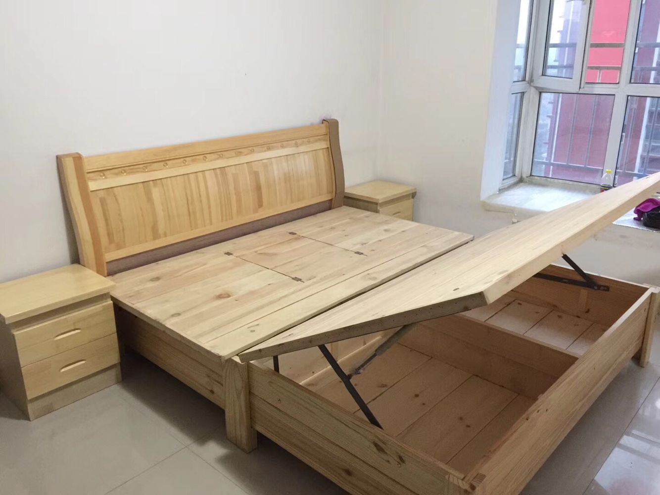 石家庄床 实木床 双人床 单人床 储物床 箱体床免费送货上门安装