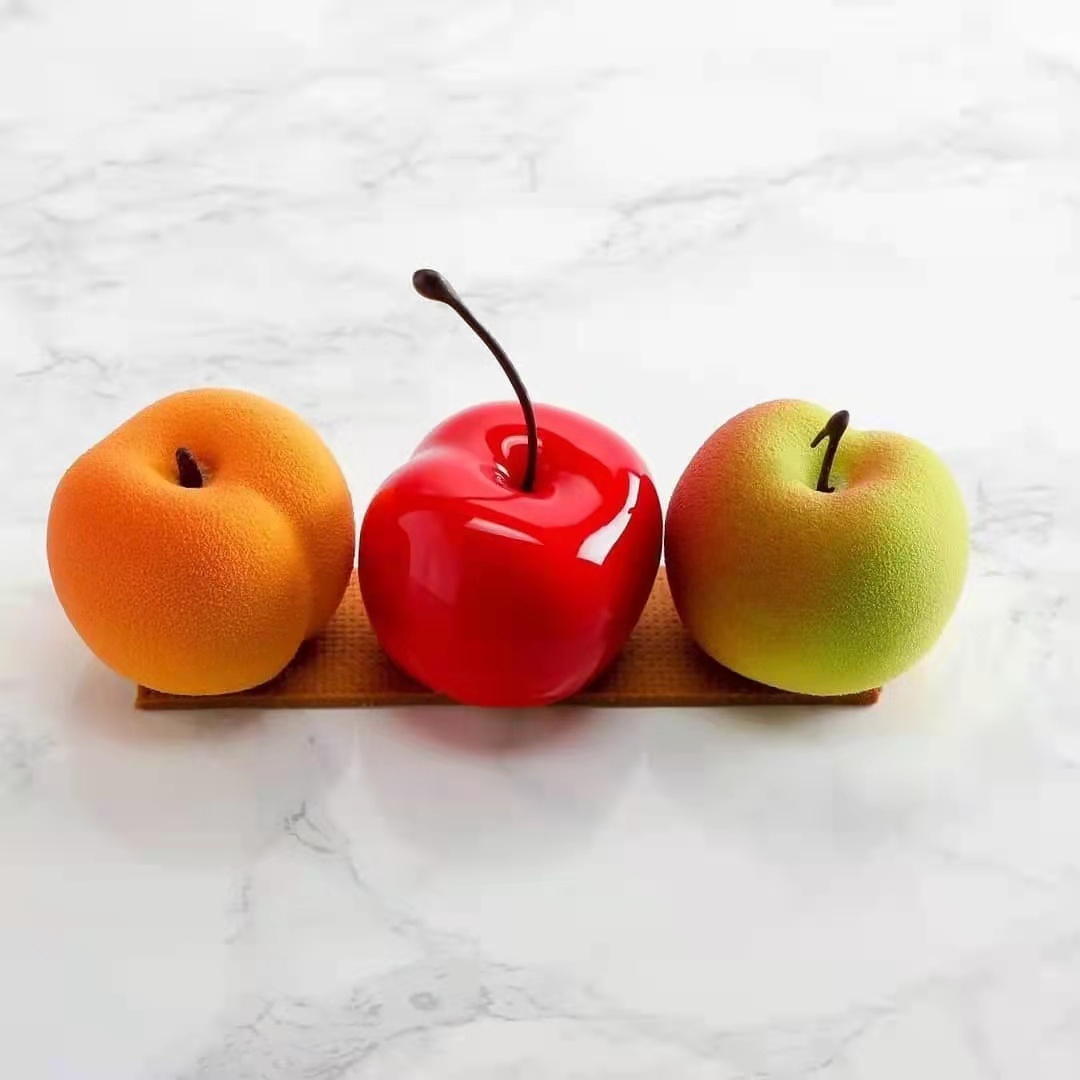 8连樱桃苹果立体水果慕斯蛋糕硅胶模具意大利矽胶蛋糕模法甜烘焙