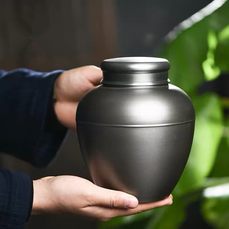 永龙锡罐锡制中式食品级金属创意茶叶罐简约精致包装纯锡大号密封
