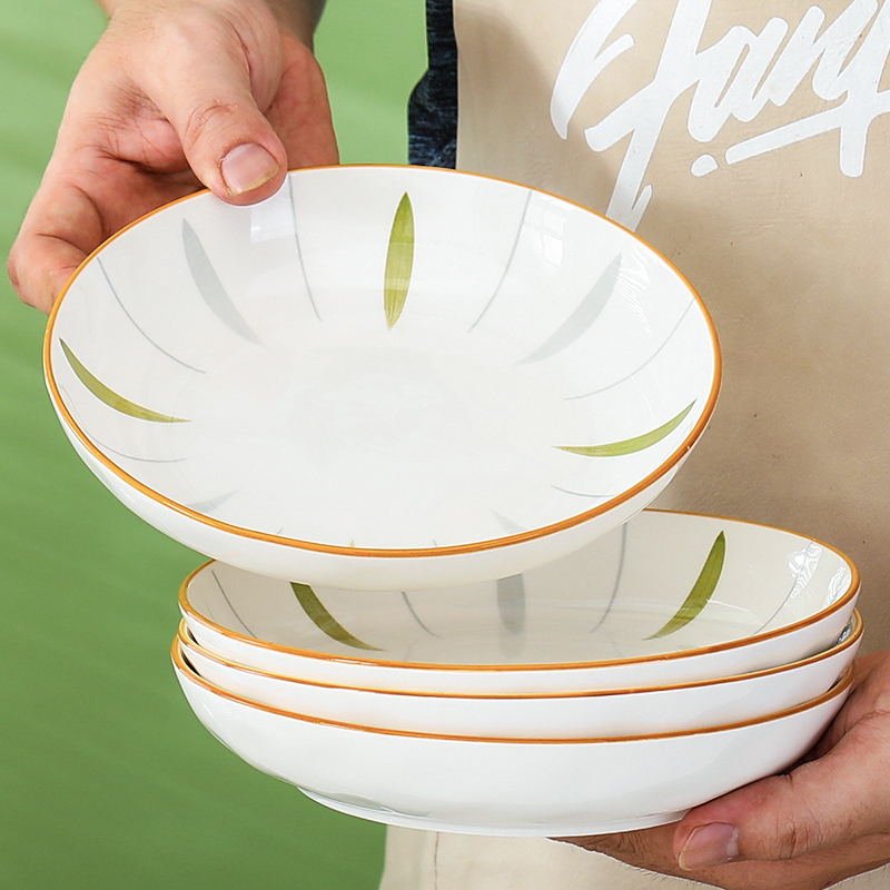日式盘子菜盘餐具碗碟套装家用陶瓷深盘凉菜圆盘调味碟饭盘实用盘