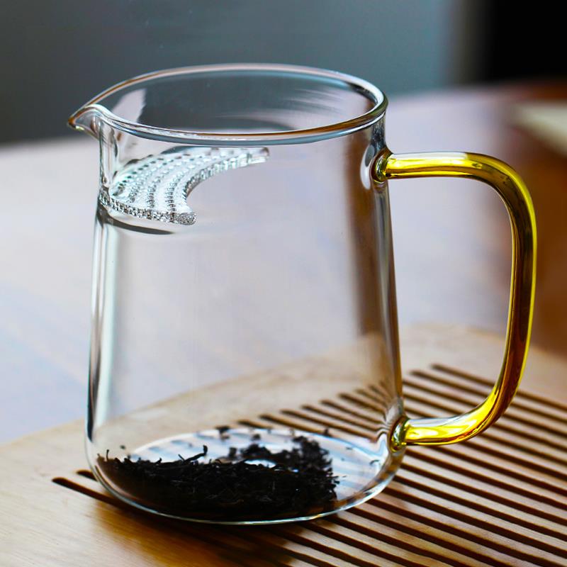 月牙公道杯玻璃加厚滤网带茶滤一体茶漏套装高档高端分茶泡茶杯