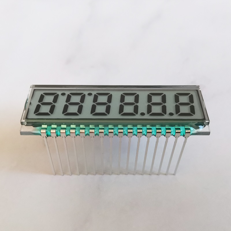 大连奇耘-40度超宽温TN型6位8字段码式LCD液晶显示屏断码屏EDS826