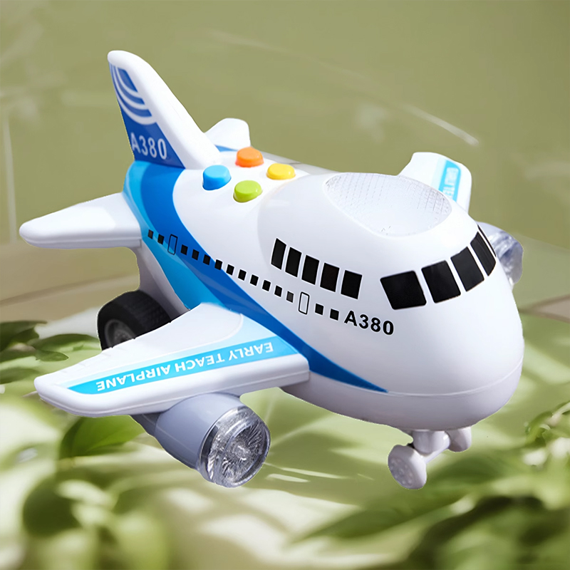 飞机玩具儿童灯光音乐3岁男孩早教宝宝4岁航空客机航天模型玩具车