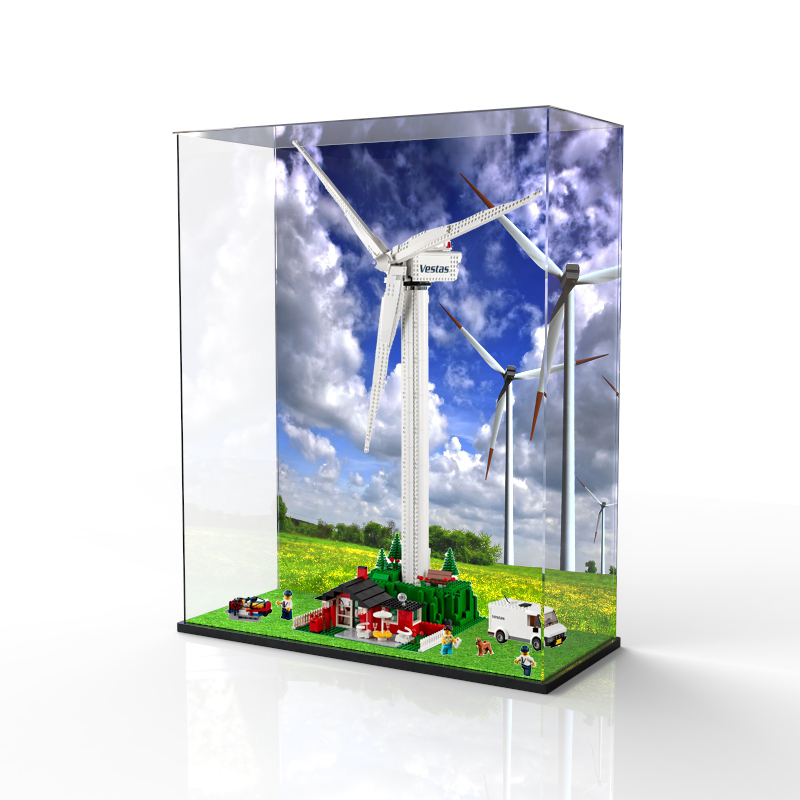 亚克力展示盒适用乐高模型10268斯塔斯风力发电机LEGO收纳防尘罩