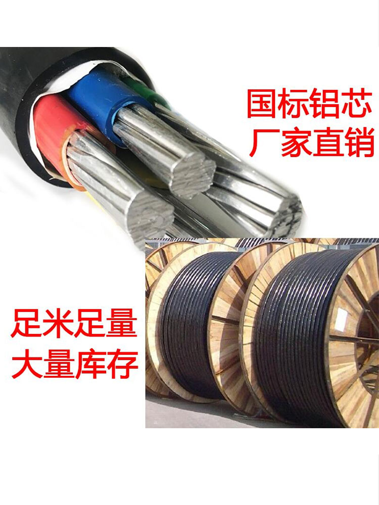 国标铝芯电缆2 3 4 5芯6 10 16 25 35 50平方+1+2户外电缆线铝线