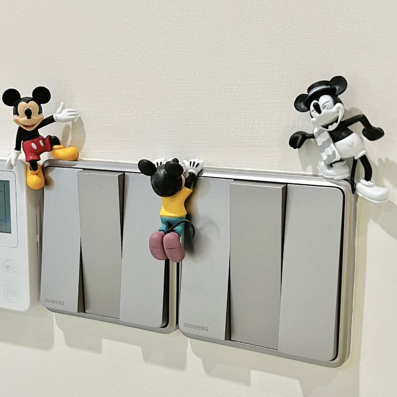 网红米老鼠开关装饰贴摆件家具可视门铃手办客厅创意玩具可爱卡通