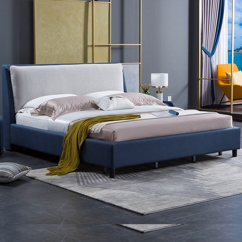 法斯卡极简卧室小户型布艺床轻奢软包大床现代简约主卧床