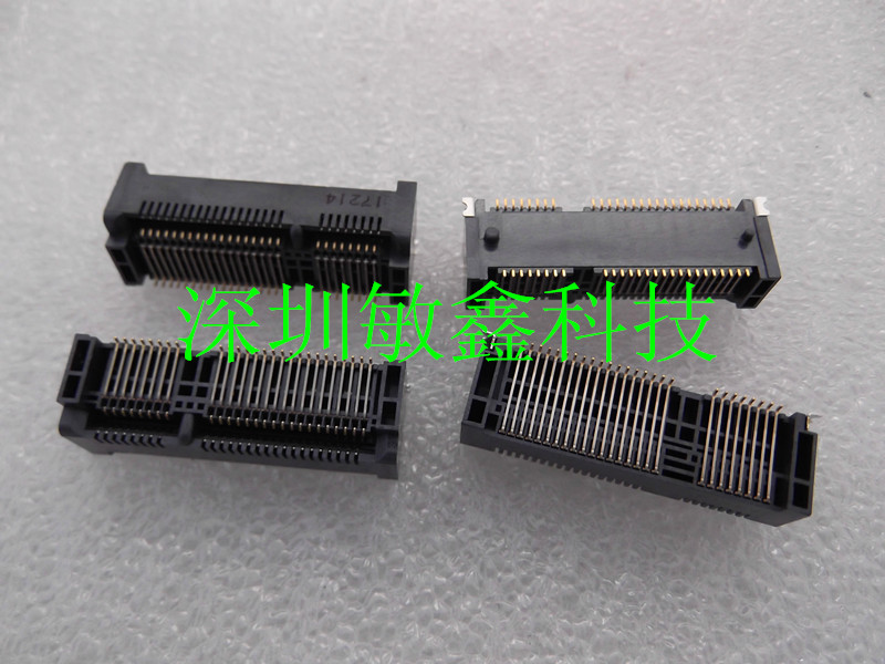 原装PLASTRON  Mini PCI--E--52P 卡座 9.0 mm高 连接器 镀金