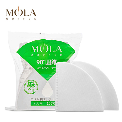 MOLA日本手冲咖啡滤纸 滴漏式咖啡粉滤纸V60 加厚麻纤维漂白100片