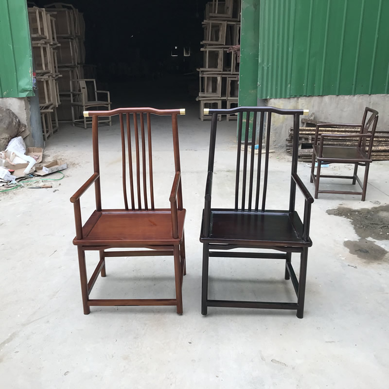 新中式实木圈椅太师椅官帽椅卷书椅皇宫椅仿古榆木牛角椅围椅家具