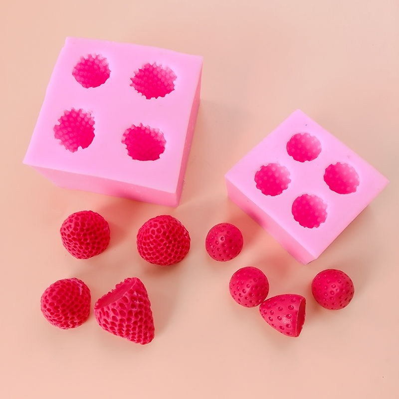立体草莓翻糖硅胶模具蛋糕装饰插件巧克力慕斯生日diy烘焙工具