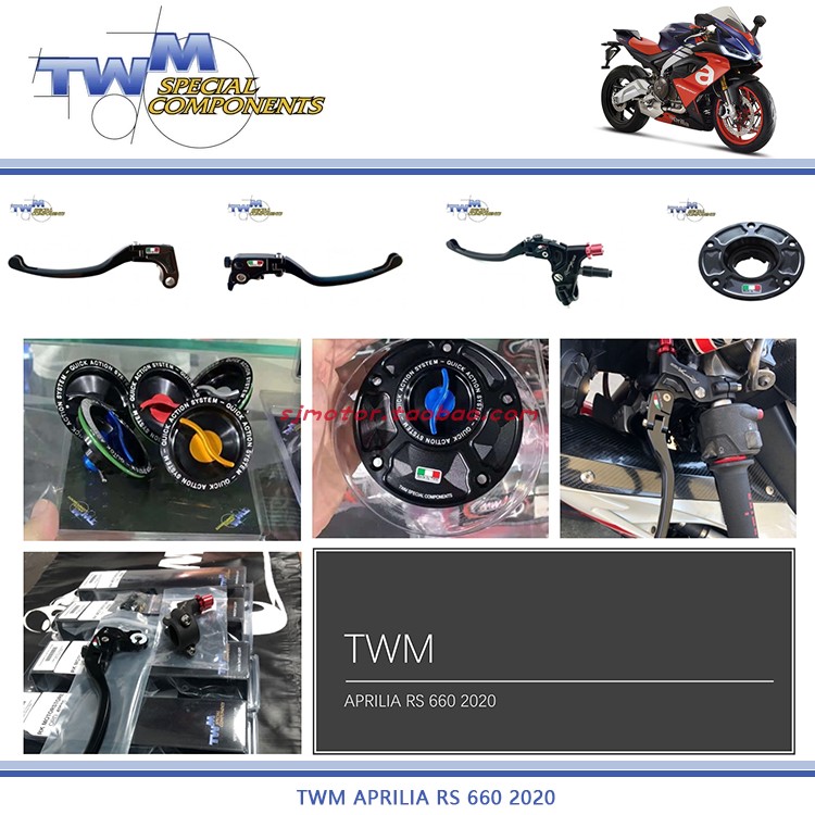 意大利TWM 适用阿普利亚RS660 改装可调节折叠刹车离合牛角油箱盖