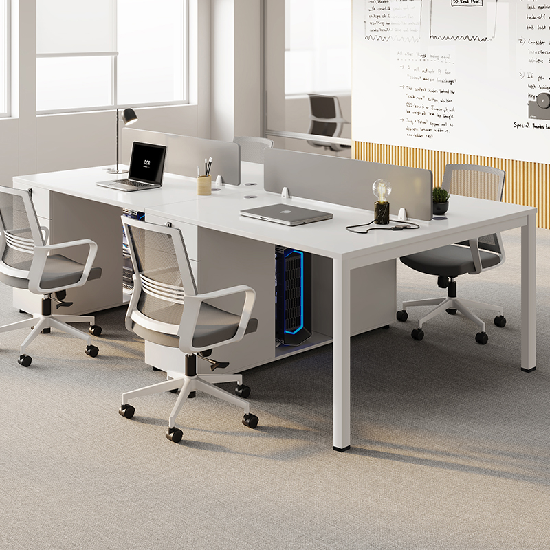 职员办公桌椅组合白色简约现代四人2员工卡座工位4办公桌子办公室