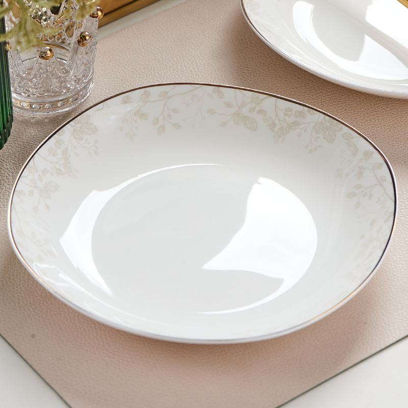特别好看的盘子高级感轻奢菜盘陶瓷骨瓷微波炉餐具套装碗盘家用