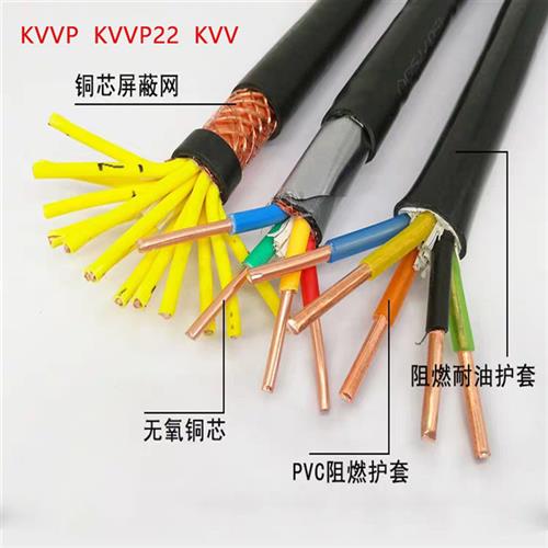 厂家新煤矿用阻燃控制电缆MKVV23 KVVRP RVVP23456芯1015屏蔽软线