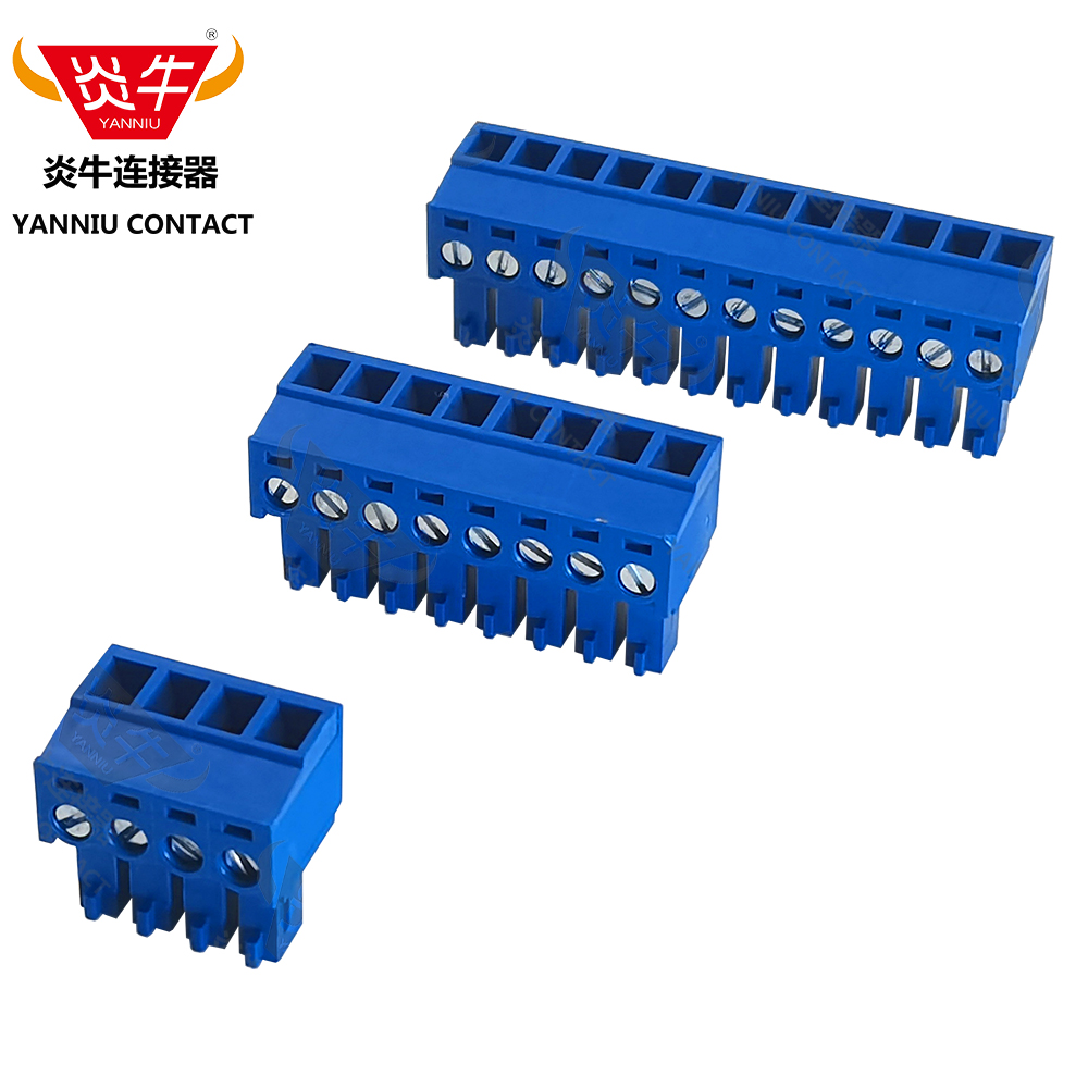 蓝色YN15EDGK/KF2EDGK/EC381V/MC1.5-ST炎牛PCB接线端子3.81mm