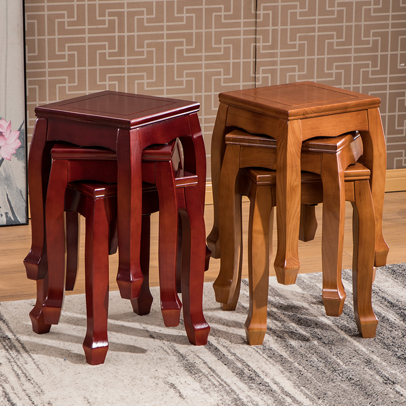 大方凳实木家用餐桌凳全实木欧式餐椅现代中式凳子高板凳包邮加厚