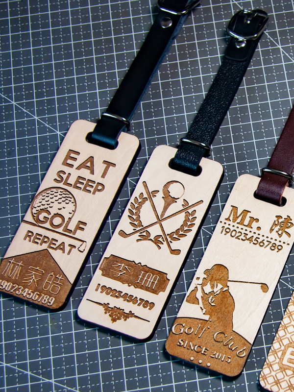 高尔夫球包姓名吊牌定制雕刻木质球袋名字挂牌下场用品 Golf Tag