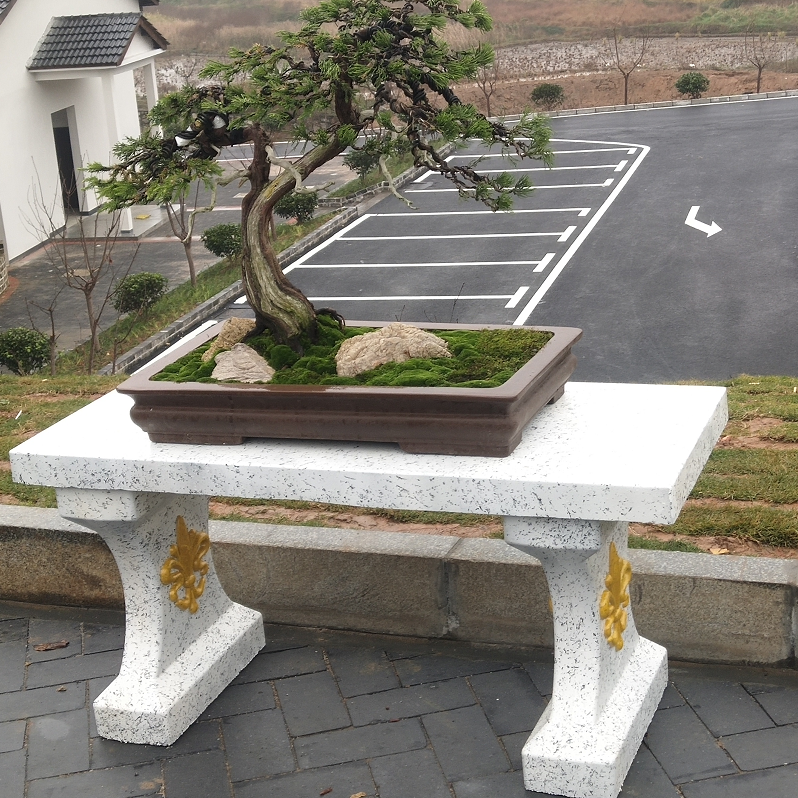 水泥盆景桌模具水泥花盆模具长方形观景台桌庭院园林塑料模型自制