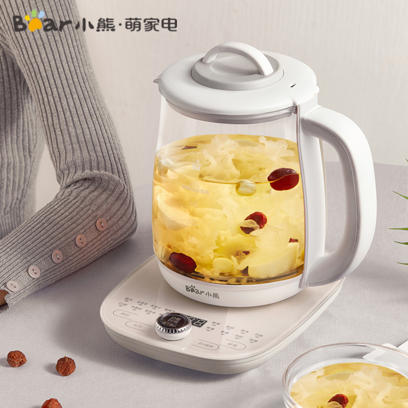 小熊养生壶1.8升多功能全自动加厚玻璃家用小型煮茶器恒温电水壶