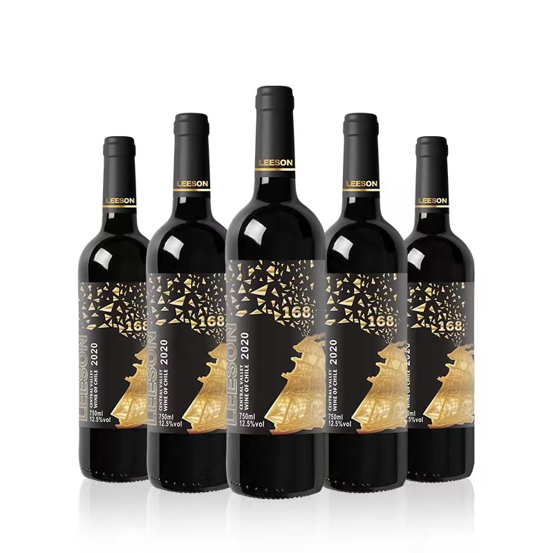 雷盛红酒168智利进口12.5干红葡萄酒送礼请客送旋转水晶醒酒器