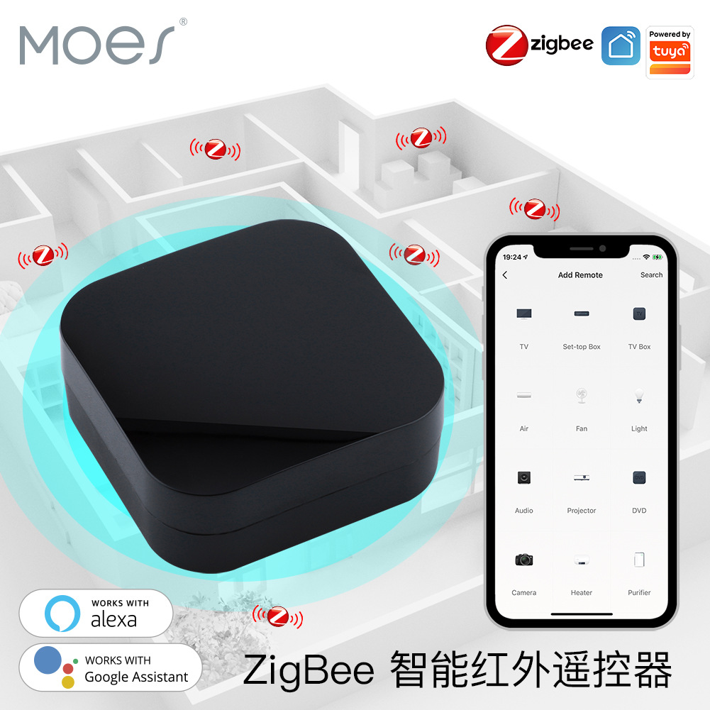 涂鸦zigbee智能家居红外遥控器空调电视app语音定时IR智能遥控器