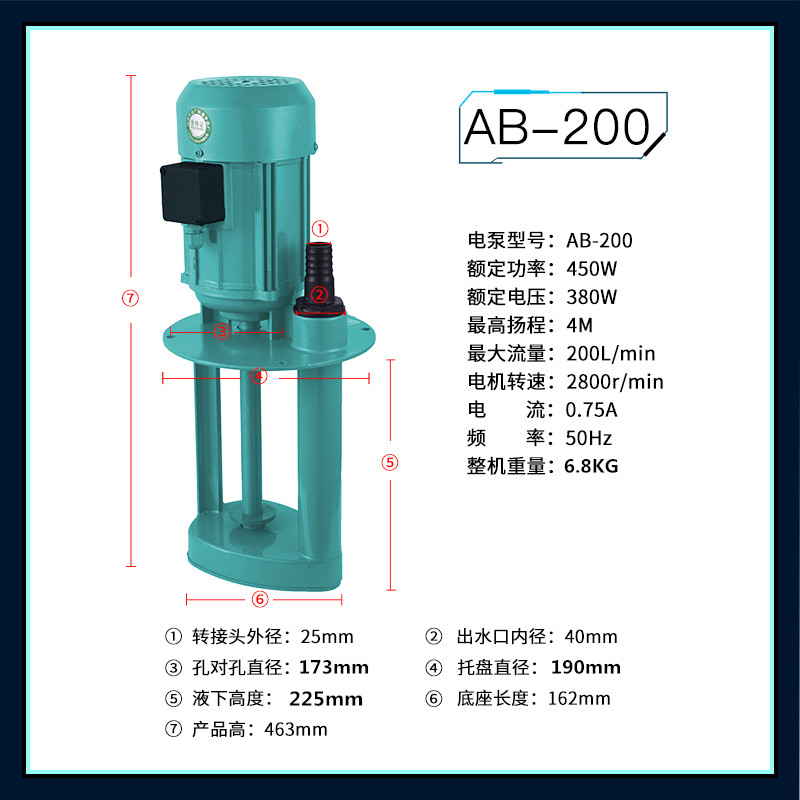 AB/DB-100-250W/AB-200 450W三相电泵机床冷却油泵磨床玻璃清洗机