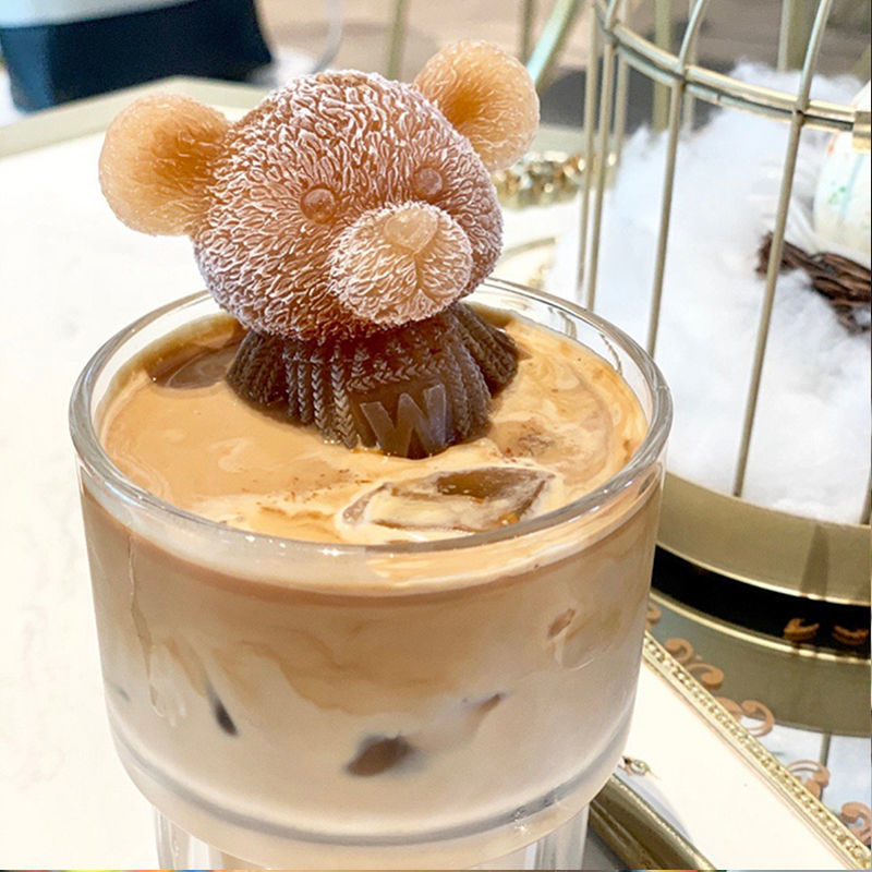 网红小熊冰块模具硅胶制作冰冻雪糕奶茶咖啡冰球自制立体创意神器