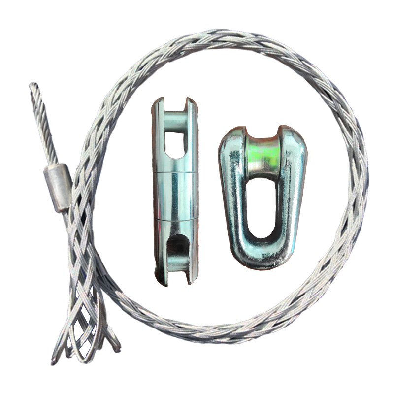 电力电缆牵引拉线网套加粗钢丝拉紧架空导线网套旋转抗弯连接器